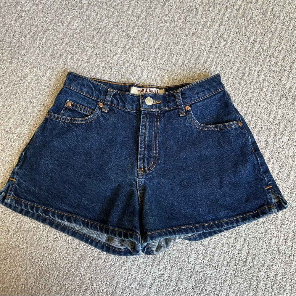 High Rise Paris Blues Denim Shorts